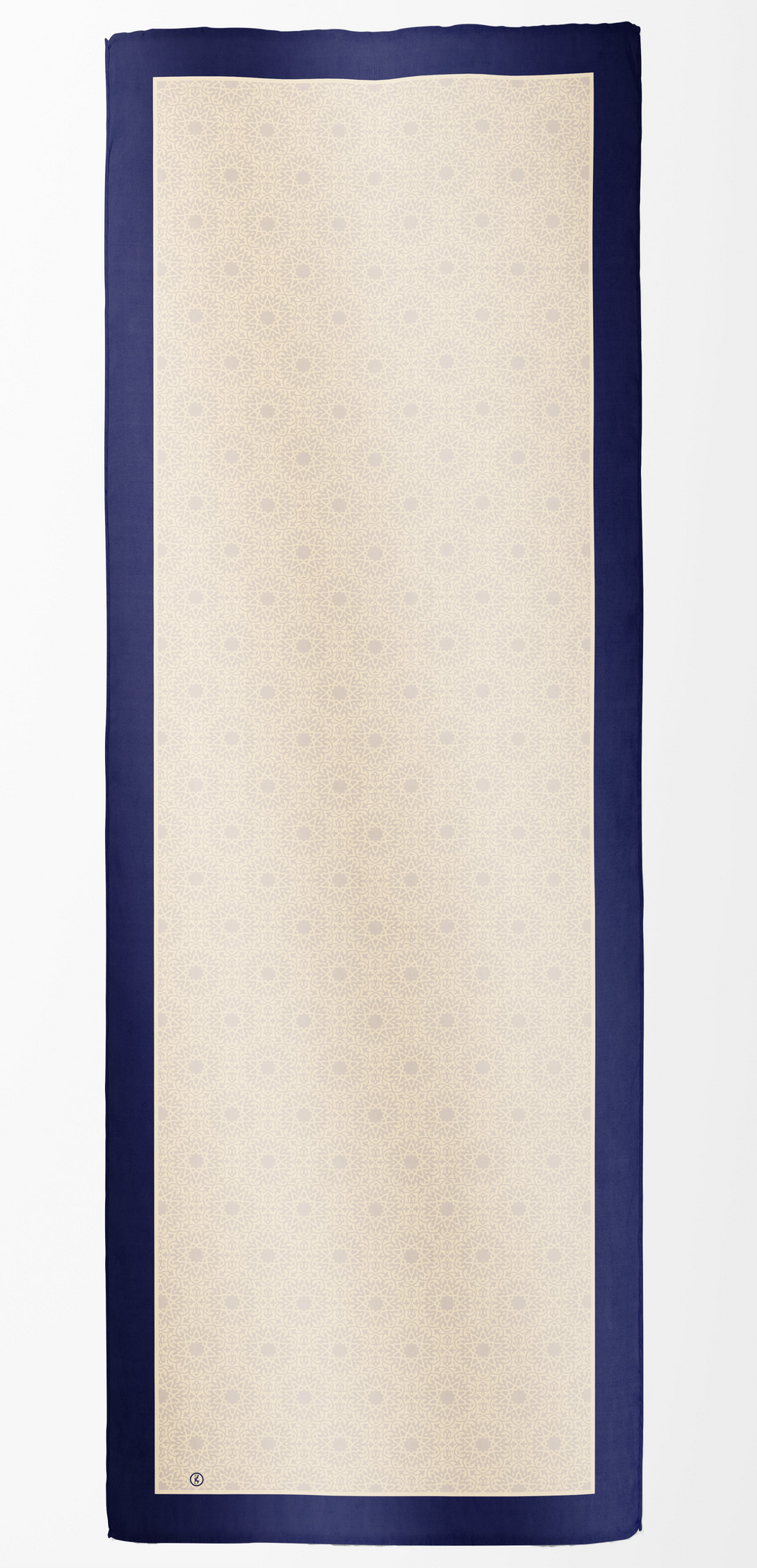 SERAY Seidenschal 180/65 blau/creme