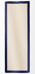 SERAY silk satin scarf 180/65 blue/pearl white