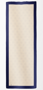 SERAY Seidenschal 180/65 blau/creme