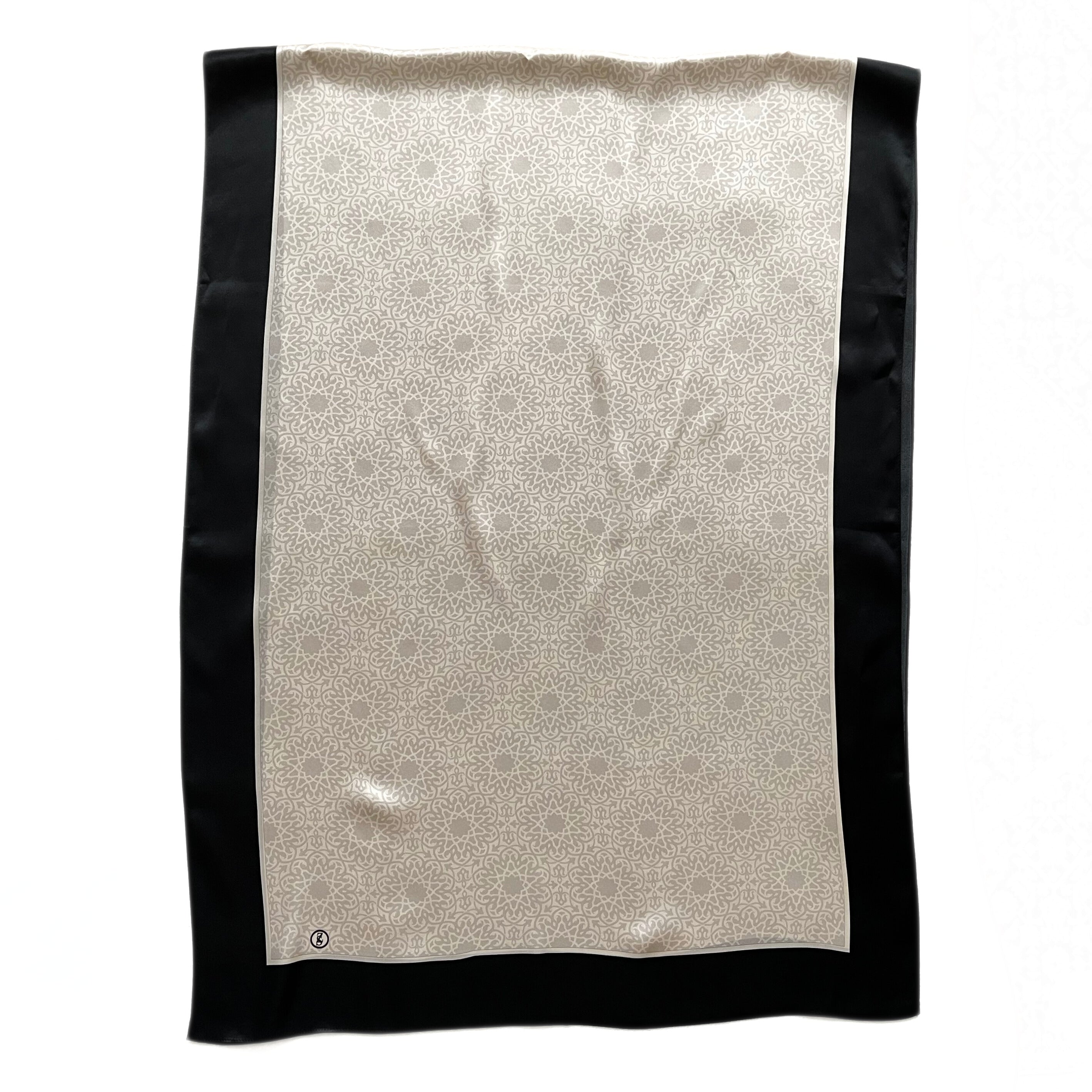 SERAY Seidenschal 180/65 schwarz/creme