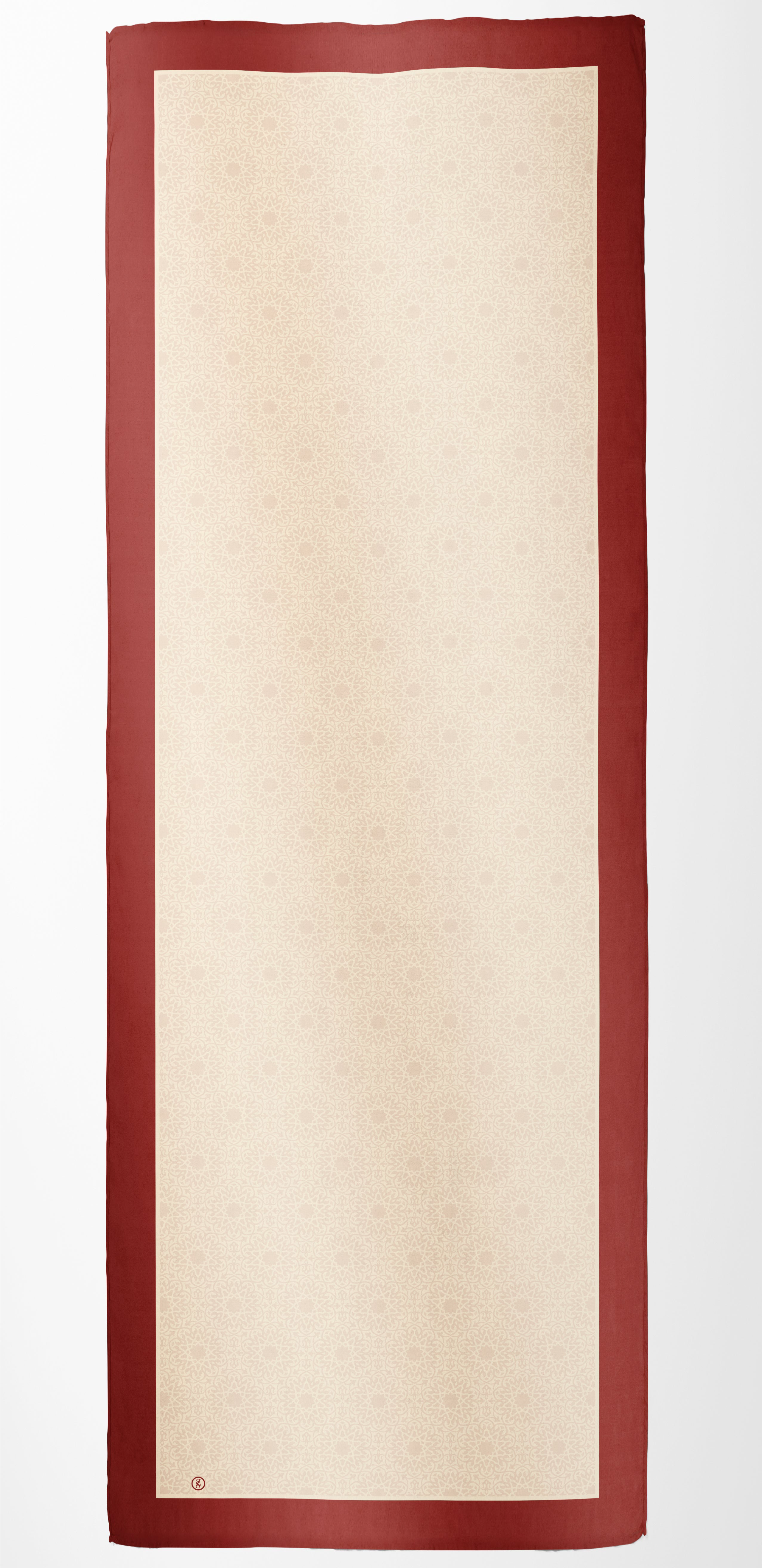 SERAY Seidenschal 180/65 braunrot/creme