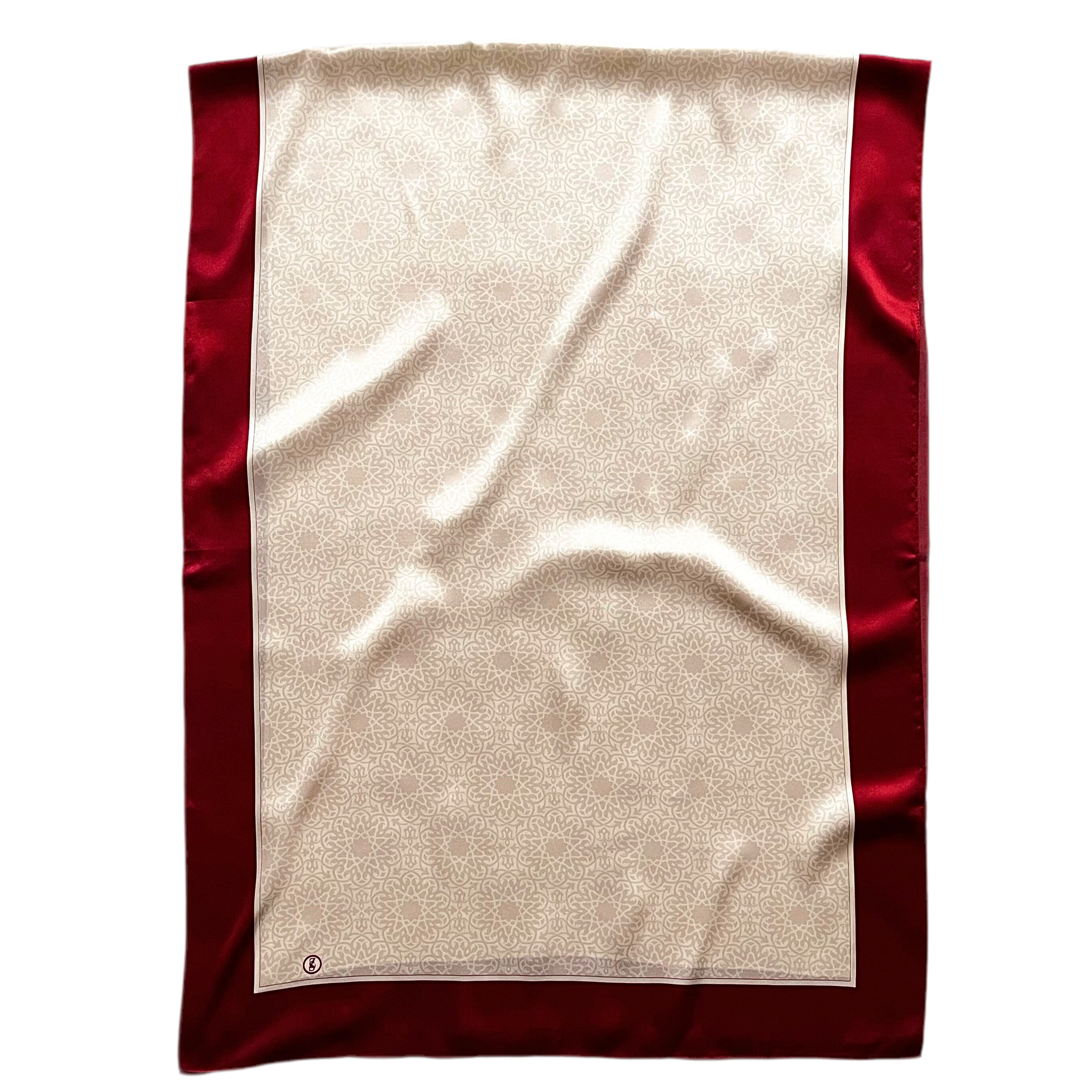 SERAY Seidenschal 180/65 rot/creme