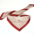 Tuch Seidensatin FRAMES 65/65 rot/perlweiß - ZESA-SILK