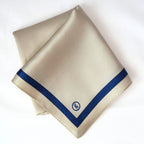 Tuch Seidensatin SQUARE 65/65 blau/perlweiß - ZESA-SILK