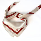 Tuch Seidensatin SQUARE 65/65 rot/perlweiß - ZESA-SILK