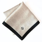 Tuch Seidensatin ORNAMENTAL GRACE 65/65 schwarz/perlweiß - ZESA-SILK