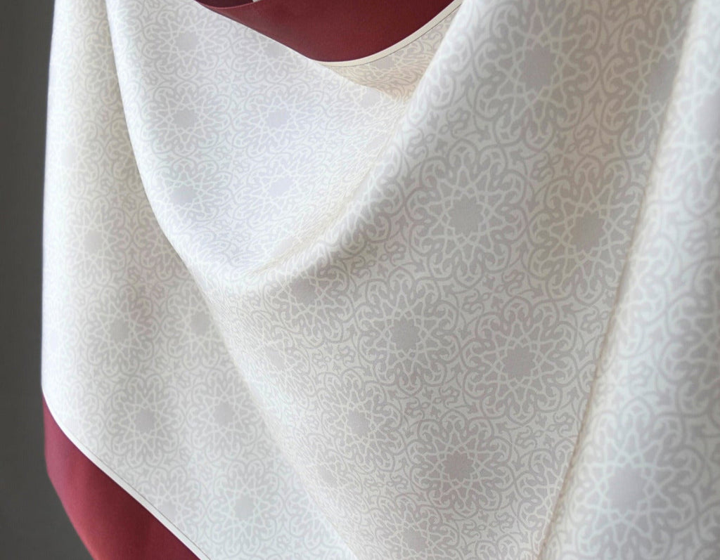 Tuch Seidensatin SERAY 180/65 braunrot/perlweiß - ZESA-SILK
