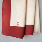 Tuch Seidensatin SERAY 180/65 rot/perlweiß - ZESA-SILK