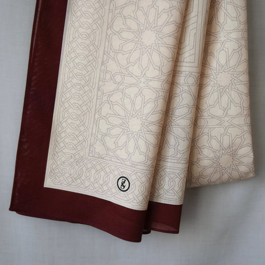 Tuch Baumwolle AUTUMN 180/65 braun/perlweiß - ZESA-SILK