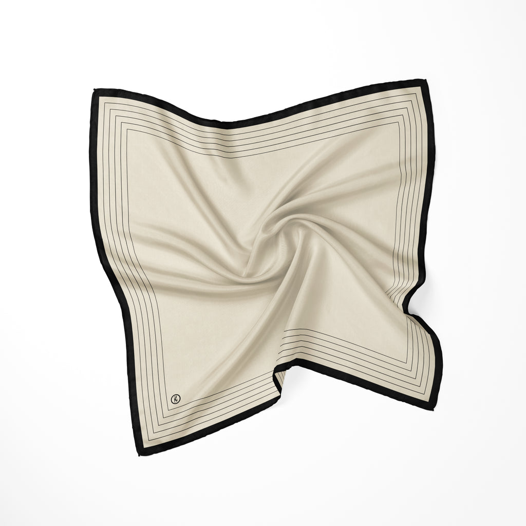 Elegantes Seidentuch mit schwarzem Rand