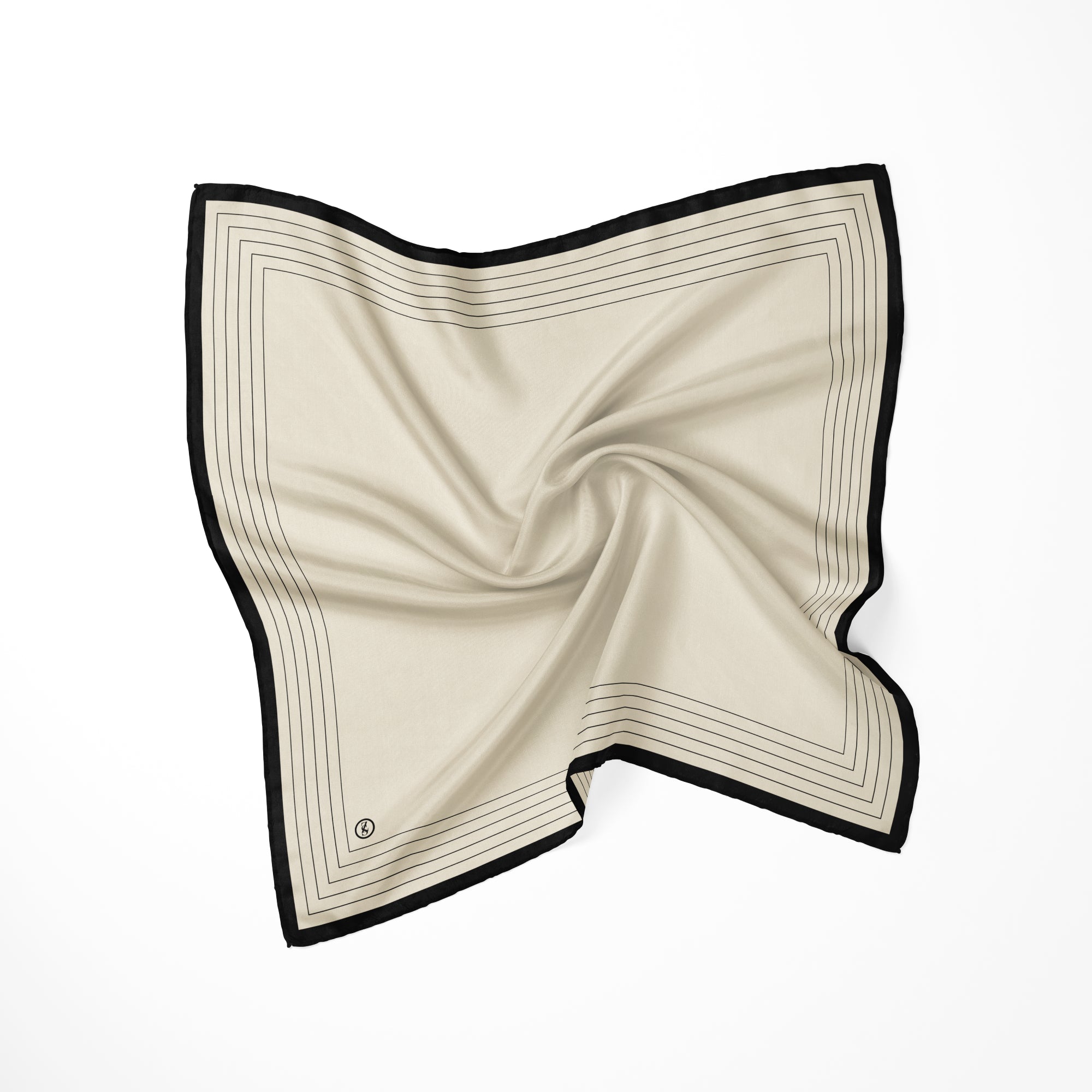 Elegantes Seidentuch mit schwarzem Rand