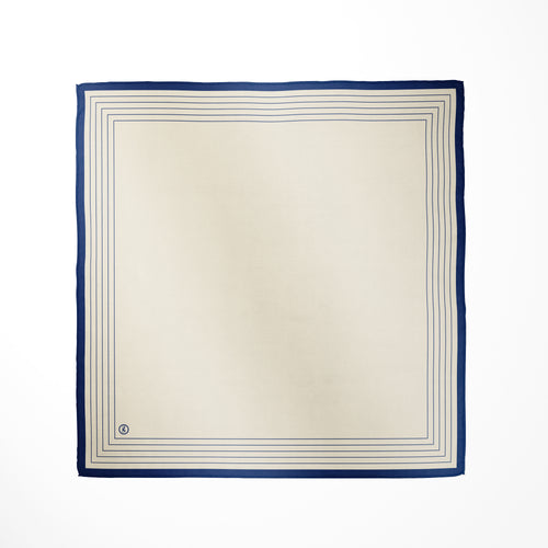 Elegantes Seidentuch in blau weiß/ creme