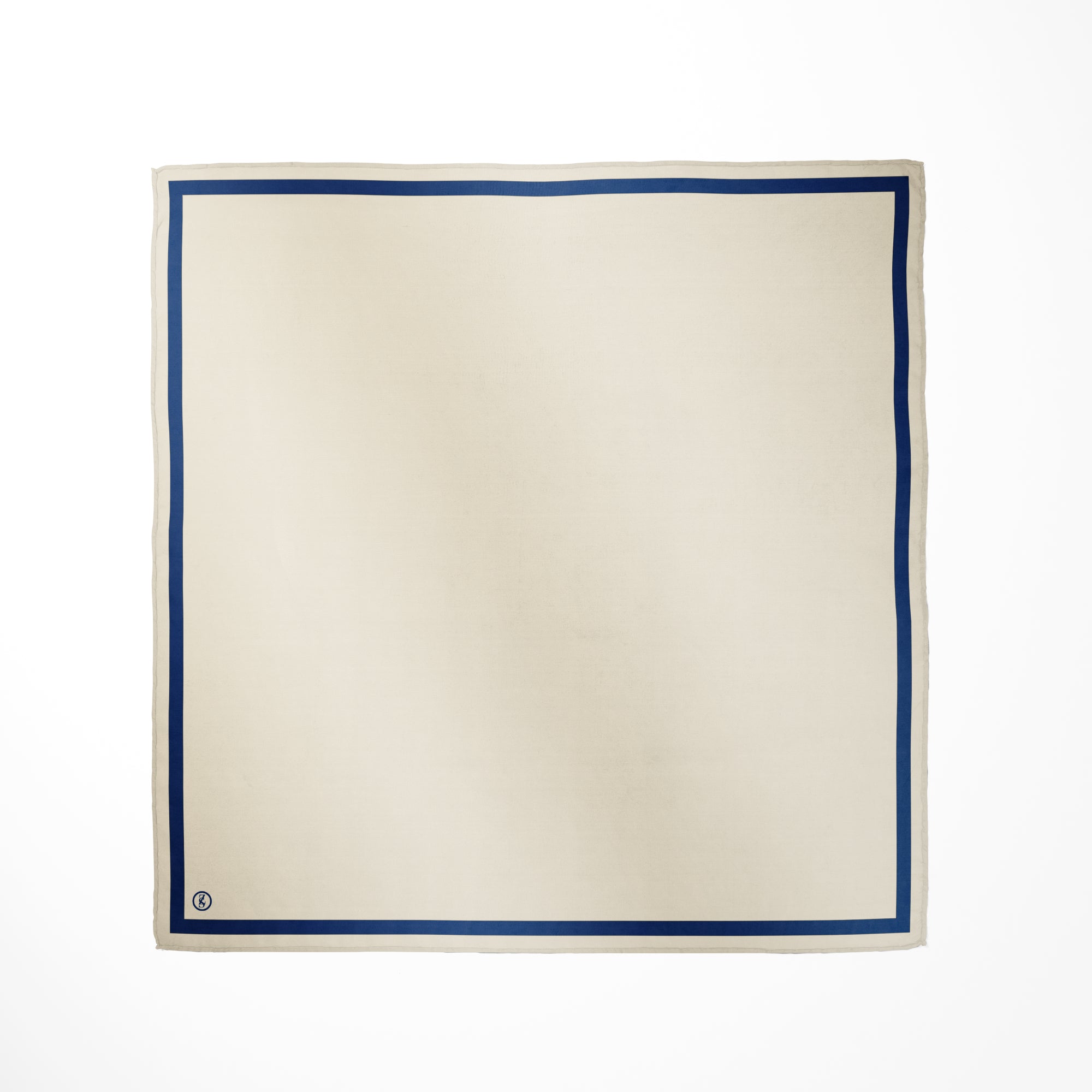 Tuch Seidensatin SQUARE 65/65 blau/perlweiß - ZESA-SILK