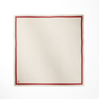 Tuch Seidensatin SQUARE 65/65 rot/perlweiß - ZESA-SILK