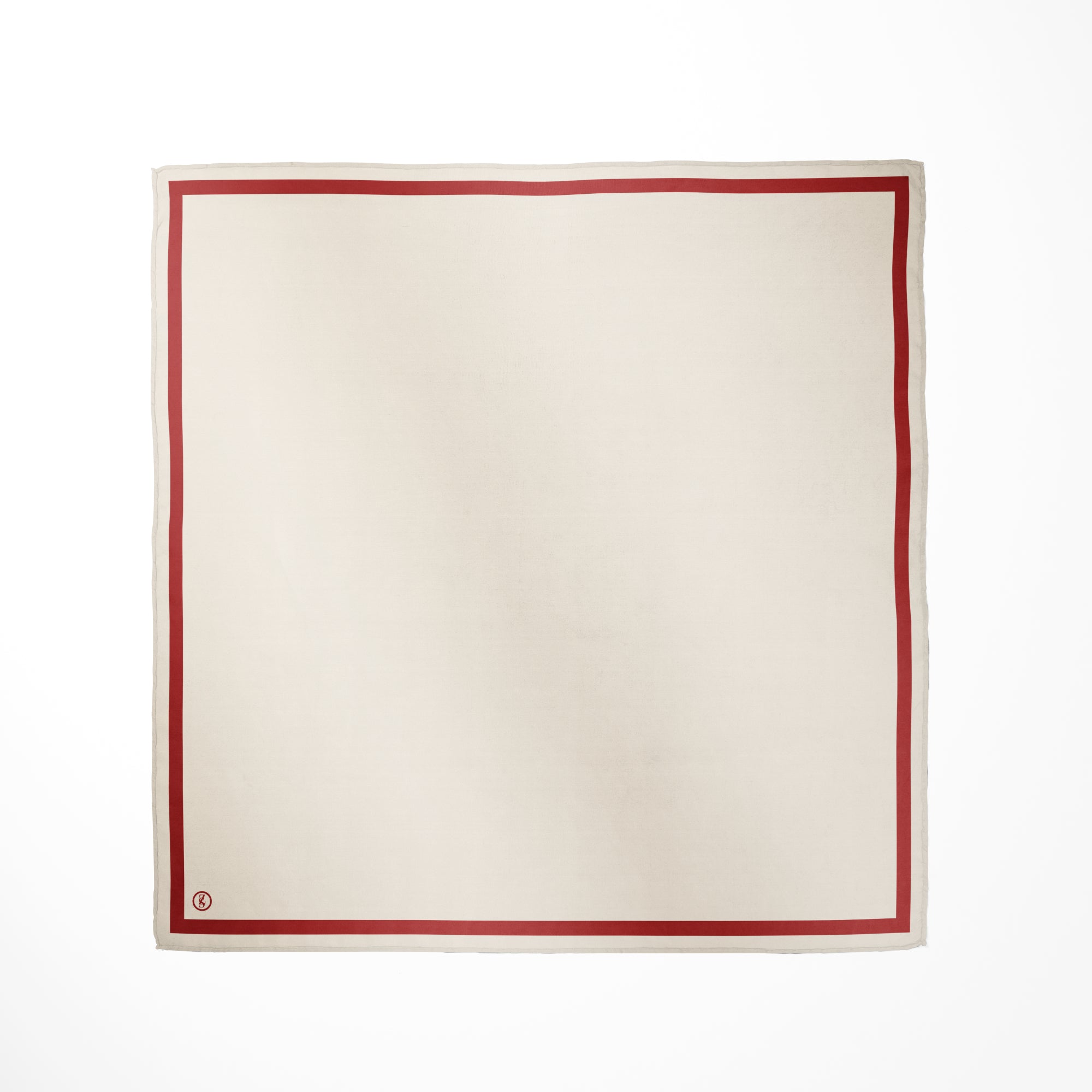 Tuch Seidensatin SQUARE 65/65 rot/perlweiß - ZESA-SILK