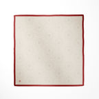 Tuch Seidensatin ORNAMENTAL GRACE 65/65 rot/perlweiß - ZESA-SILK